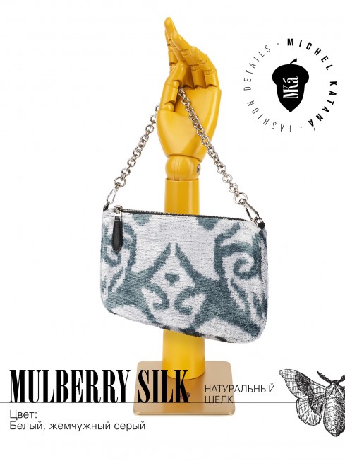 Шелковый (Бахмаль) Клатч-конверт-папка-косметичка FLORES MENTIS! (Цветы разума!) THINY_FLORES MENTIS!